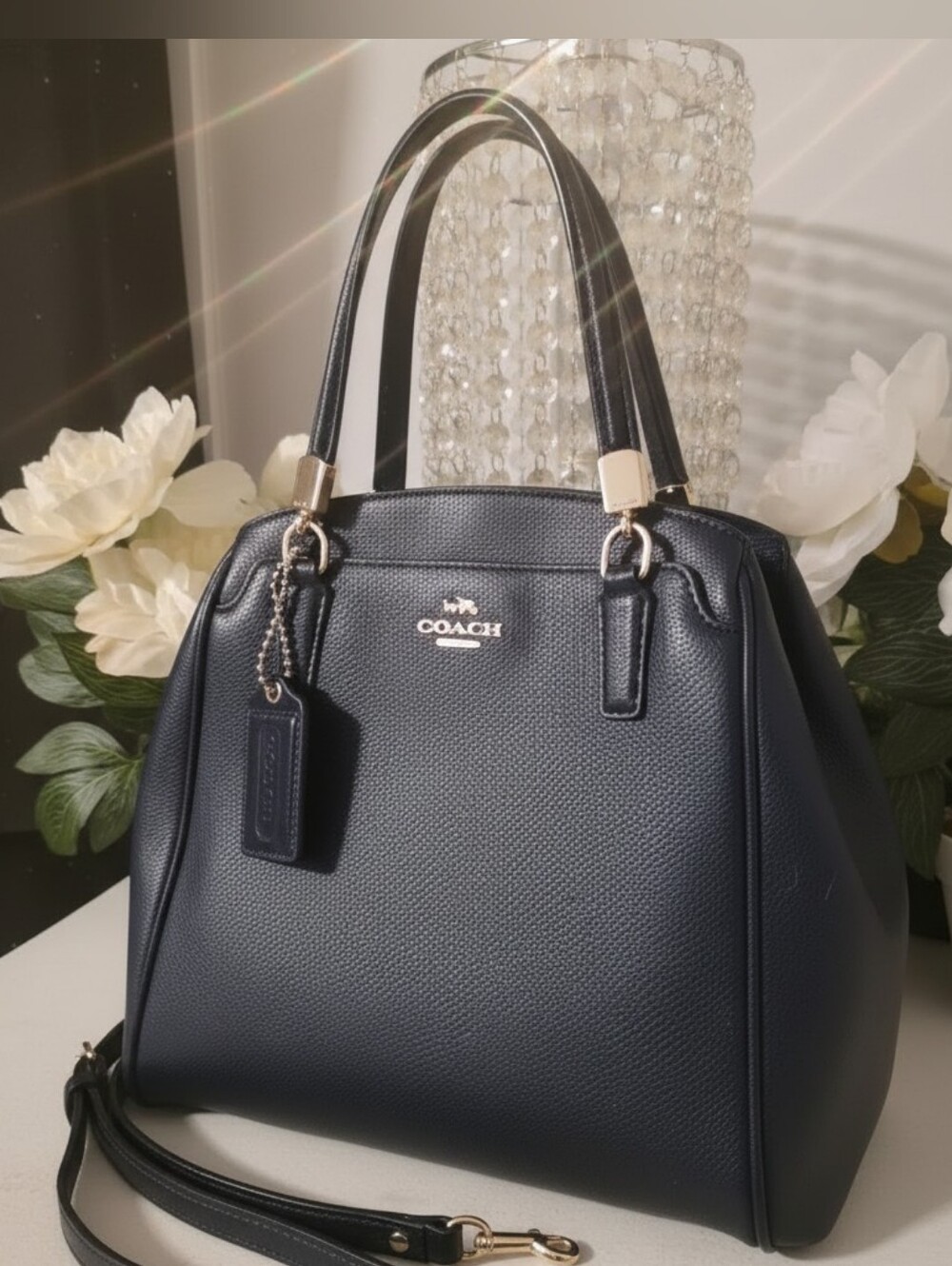 Coach Midnight Blue/ Black  Leather Women's Bag